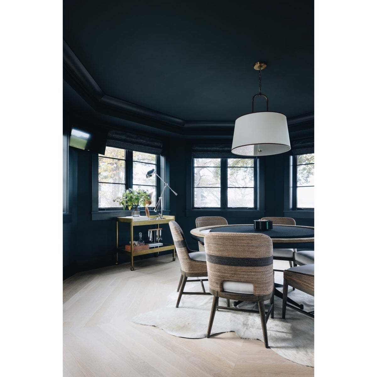 Aurzorora Vintage Industrial Brass Fabric Pendant Lamp