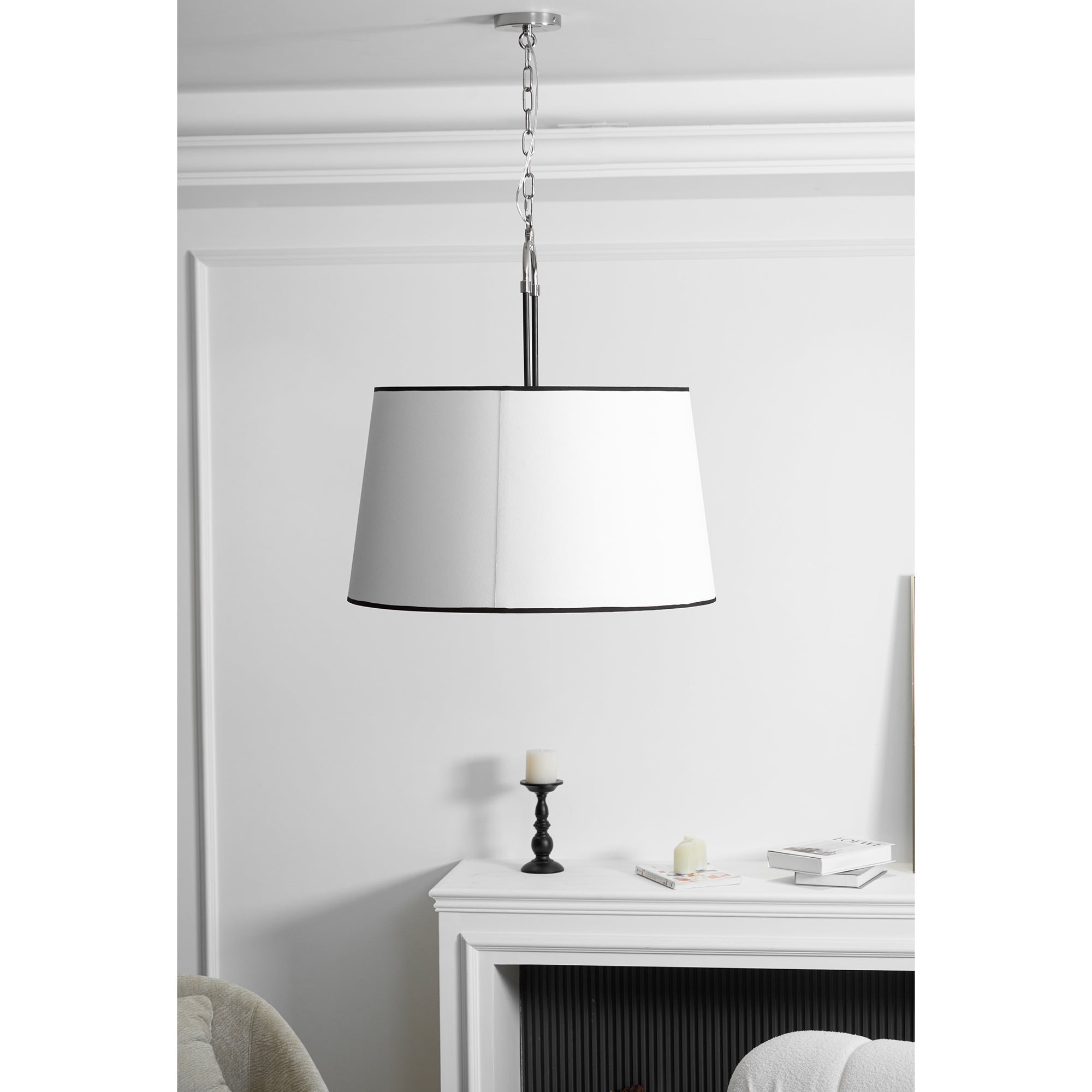 Aurzorora Vintage Industrial Brass Fabric Pendant Lamp