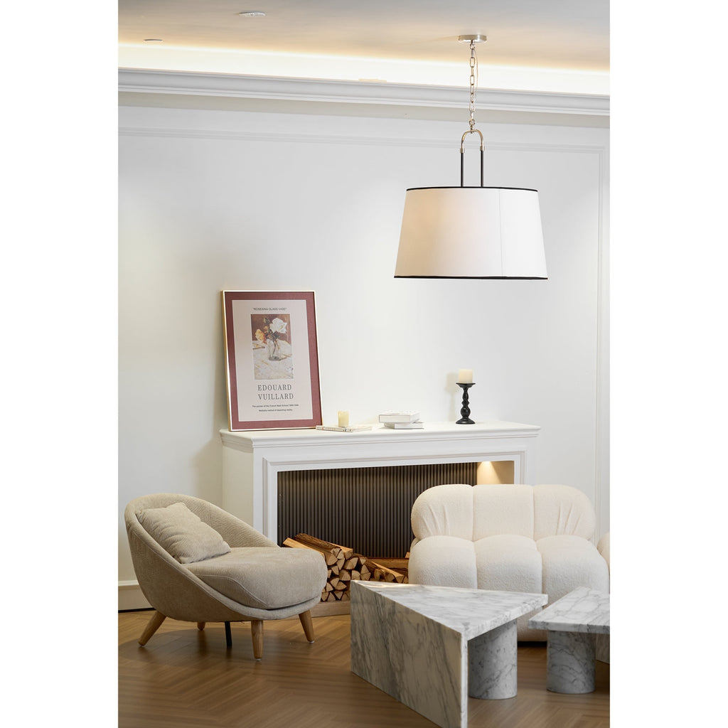 Aurzorora Vintage Industrial Brass Fabric Pendant Lamp