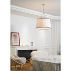 Aurzorora Vintage Industrial Brass Fabric Pendant Lamp