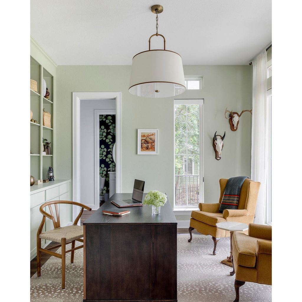 Aurzorora Vintage Industrial Brass Fabric Pendant Lamp
