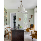 Aurzorora Vintage Industrial Brass Fabric Pendant Lamp