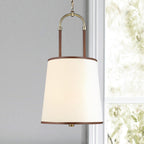 Aurzorora Vintage Industrial Brass Fabric Pendant Lamp