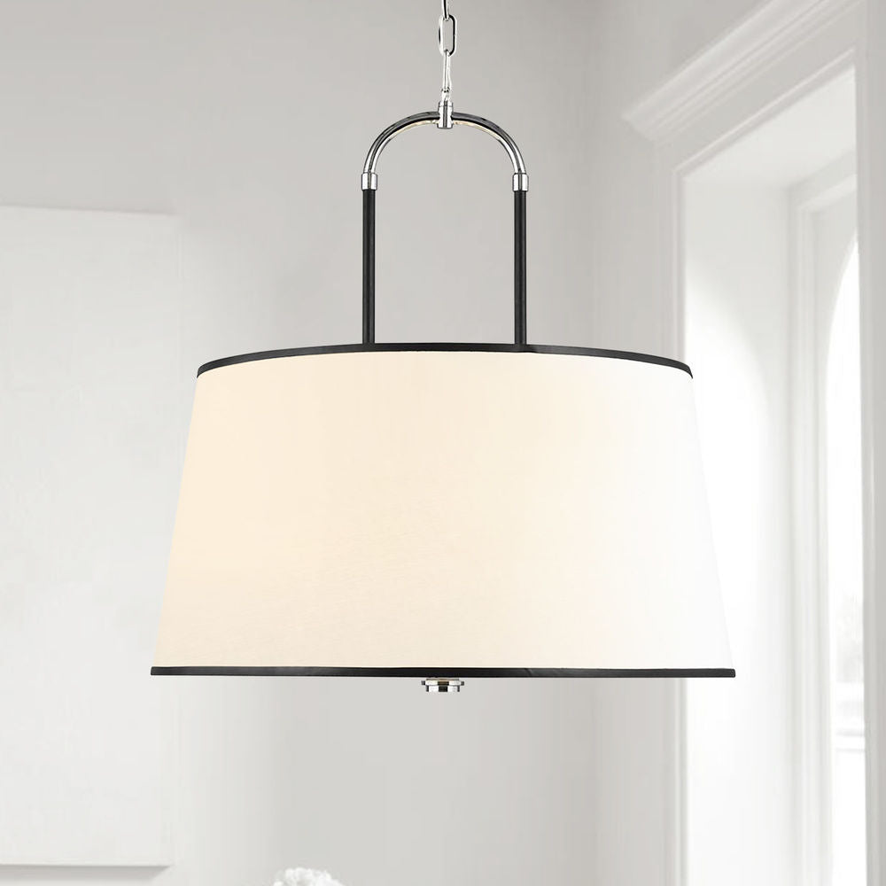 Aurzorora Vintage Industrial Brass Fabric Pendant Lamp