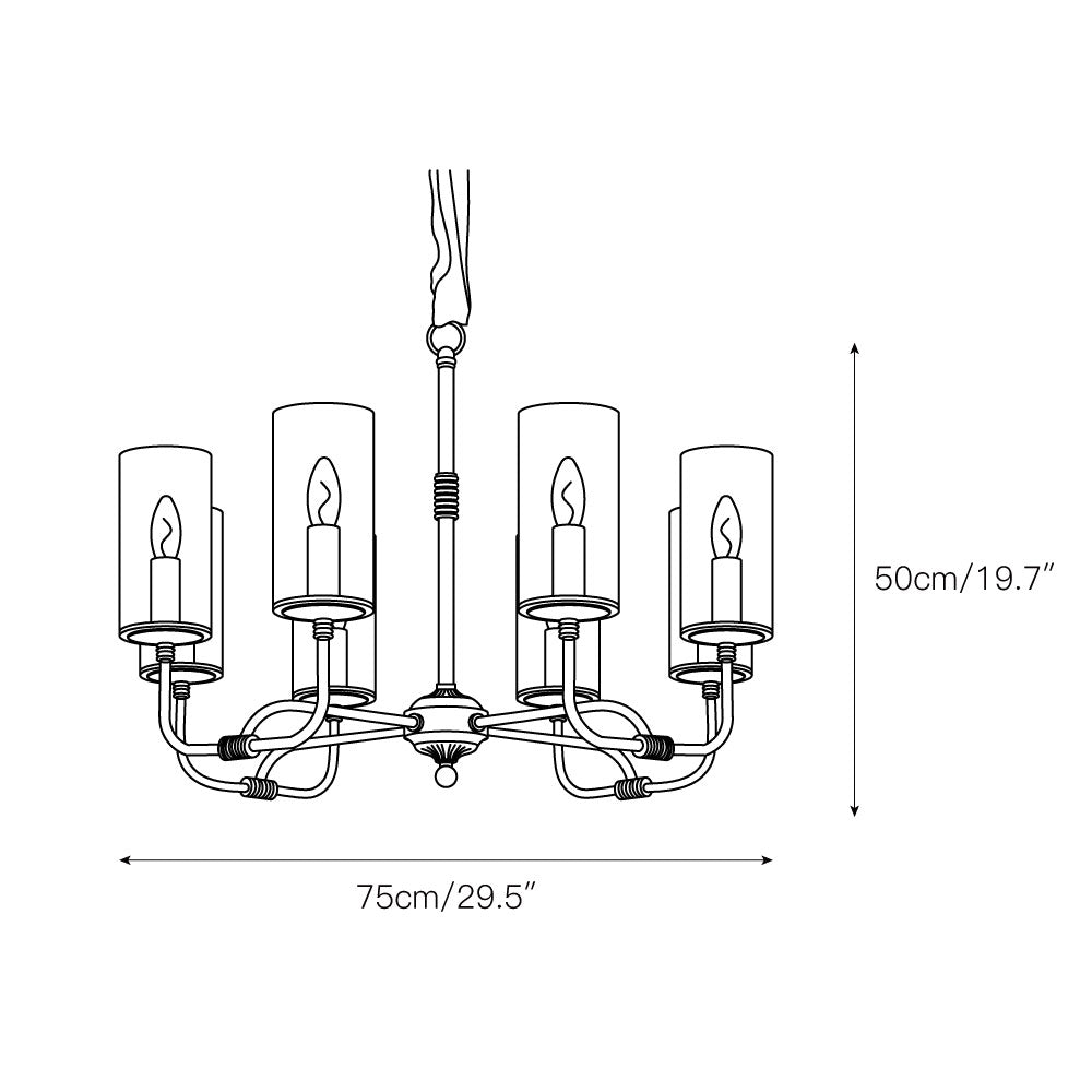 Araeos Postmodern Luxury Brass Glass Chandelier