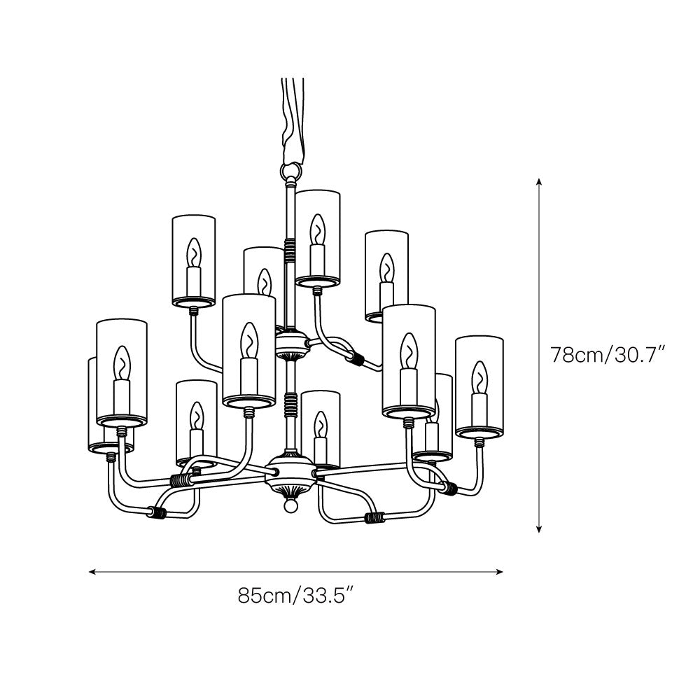 Araeos Postmodern Luxury Brass Glass Chandelier