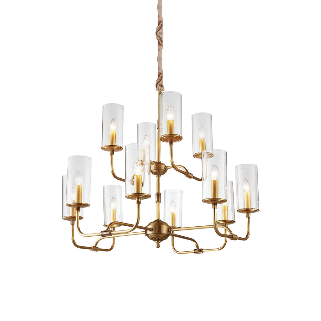 Araeos Postmodern Luxury Brass Glass Chandelier