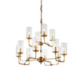 Araeos Postmodern Luxury Brass Glass Chandelier