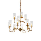 Araeos Postmodern Luxury Brass Glass Chandelier