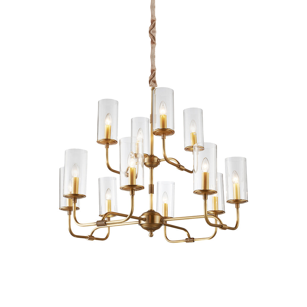 Araeos Postmodern Luxury Brass Glass Chandelier