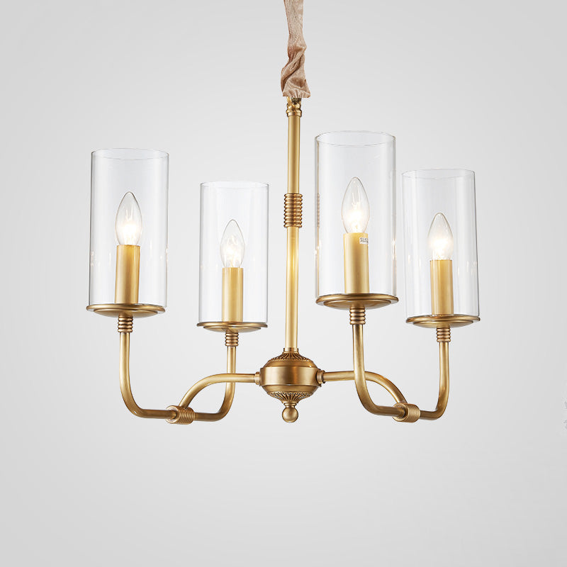 Araeos Postmodern Luxury Brass Glass Chandelier