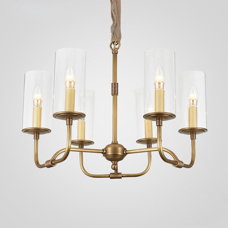 Araeos Postmodern Luxury Brass Glass Chandelier