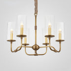 Araeos Postmodern Luxury Brass Glass Chandelier