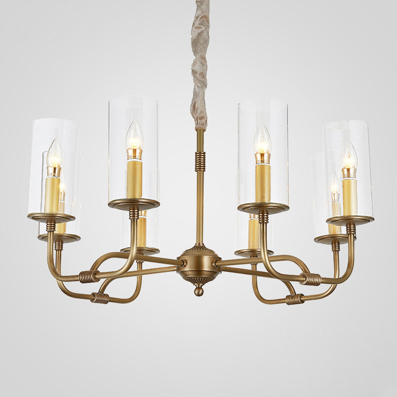 Araeos Postmodern Luxury Brass Glass Chandelier