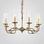 Araeos Postmodern Luxury Brass Glass Chandelier