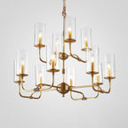 Araeos Postmodern Luxury Brass Glass Chandelier