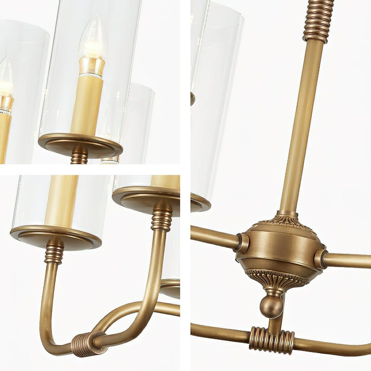 Araeos Postmodern Luxury Brass Glass Chandelier