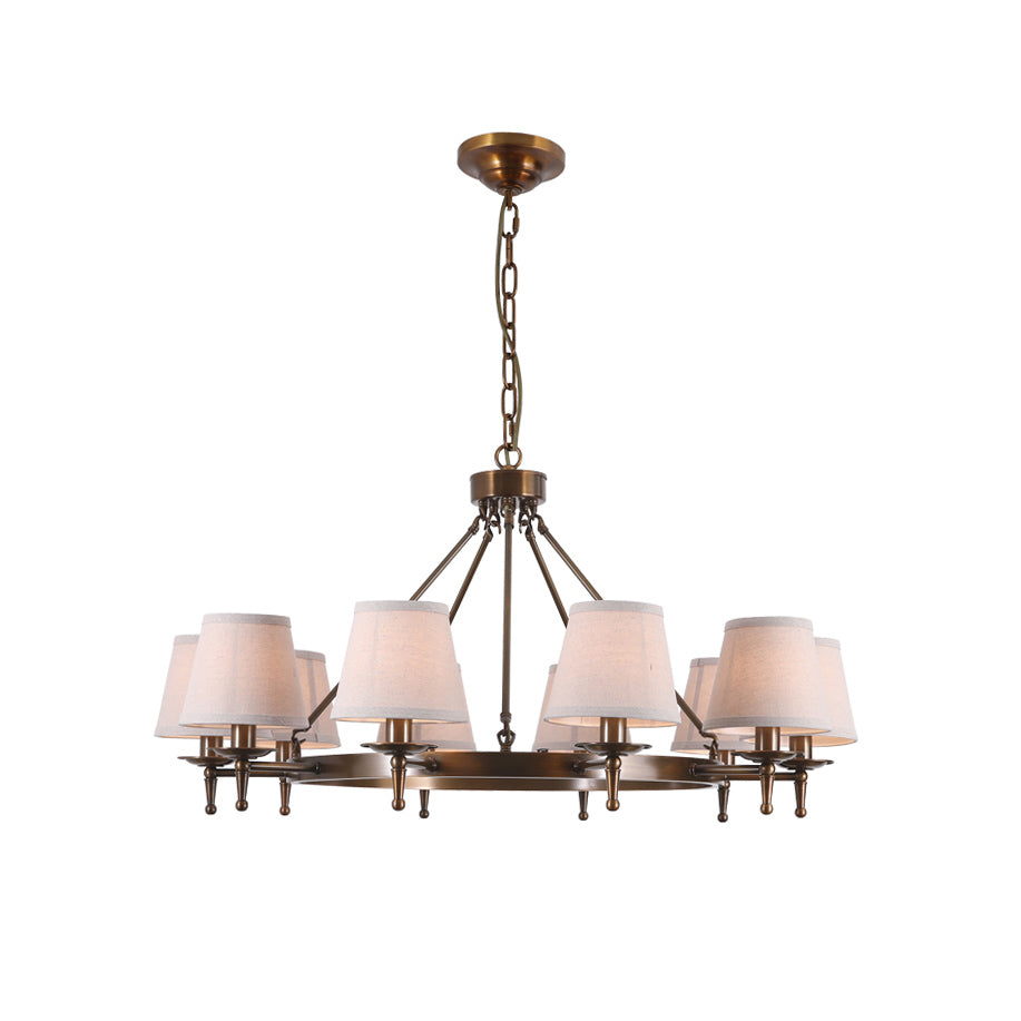 Erveliel Vintage Luxury Brass Fabric Chandelier