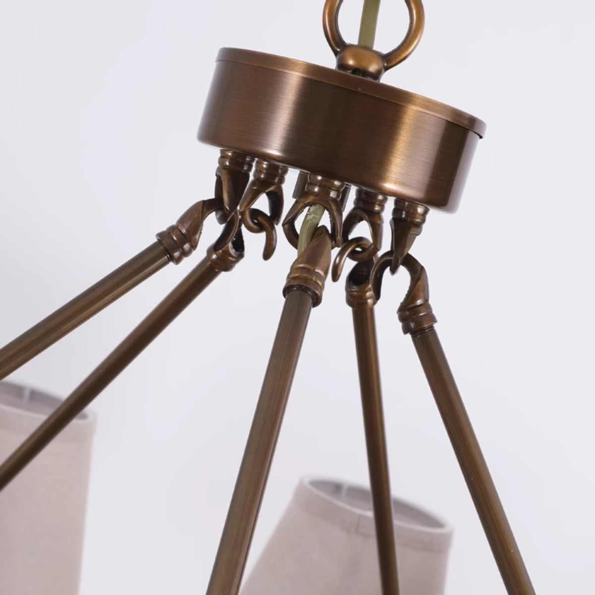 Erveliel Vintage Luxury Brass Fabric Chandelier
