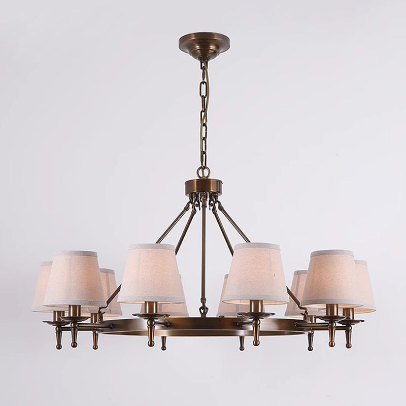 Erveliel Vintage Luxury Brass Fabric Chandelier
