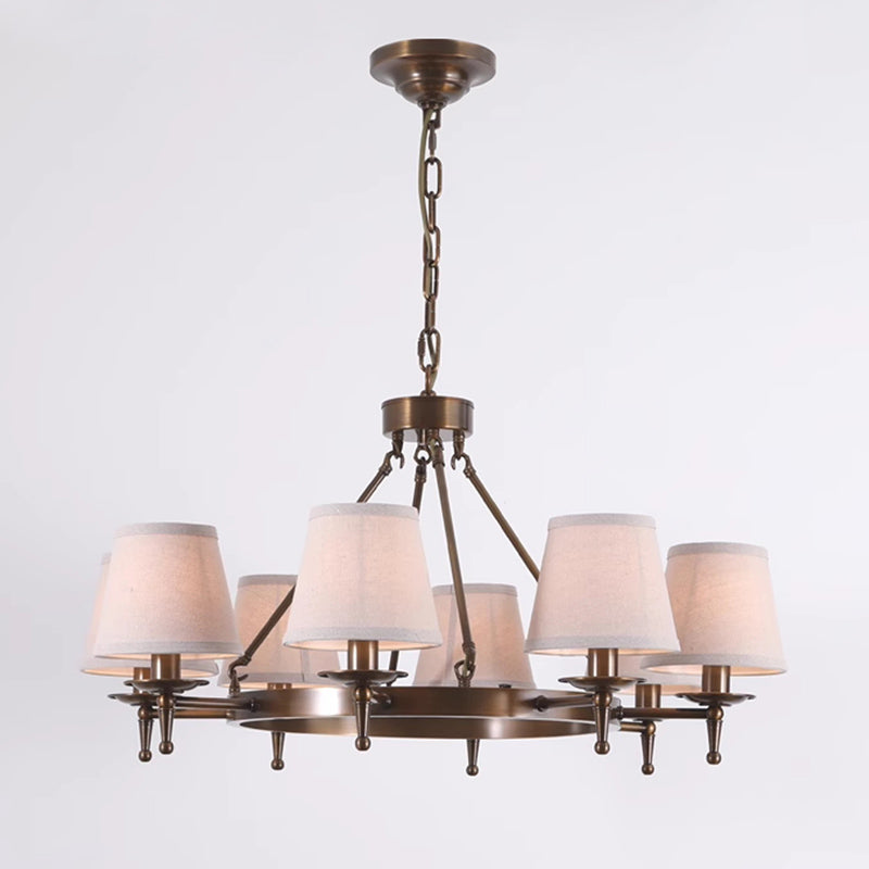Erveliel Vintage Luxury Brass Fabric Chandelier