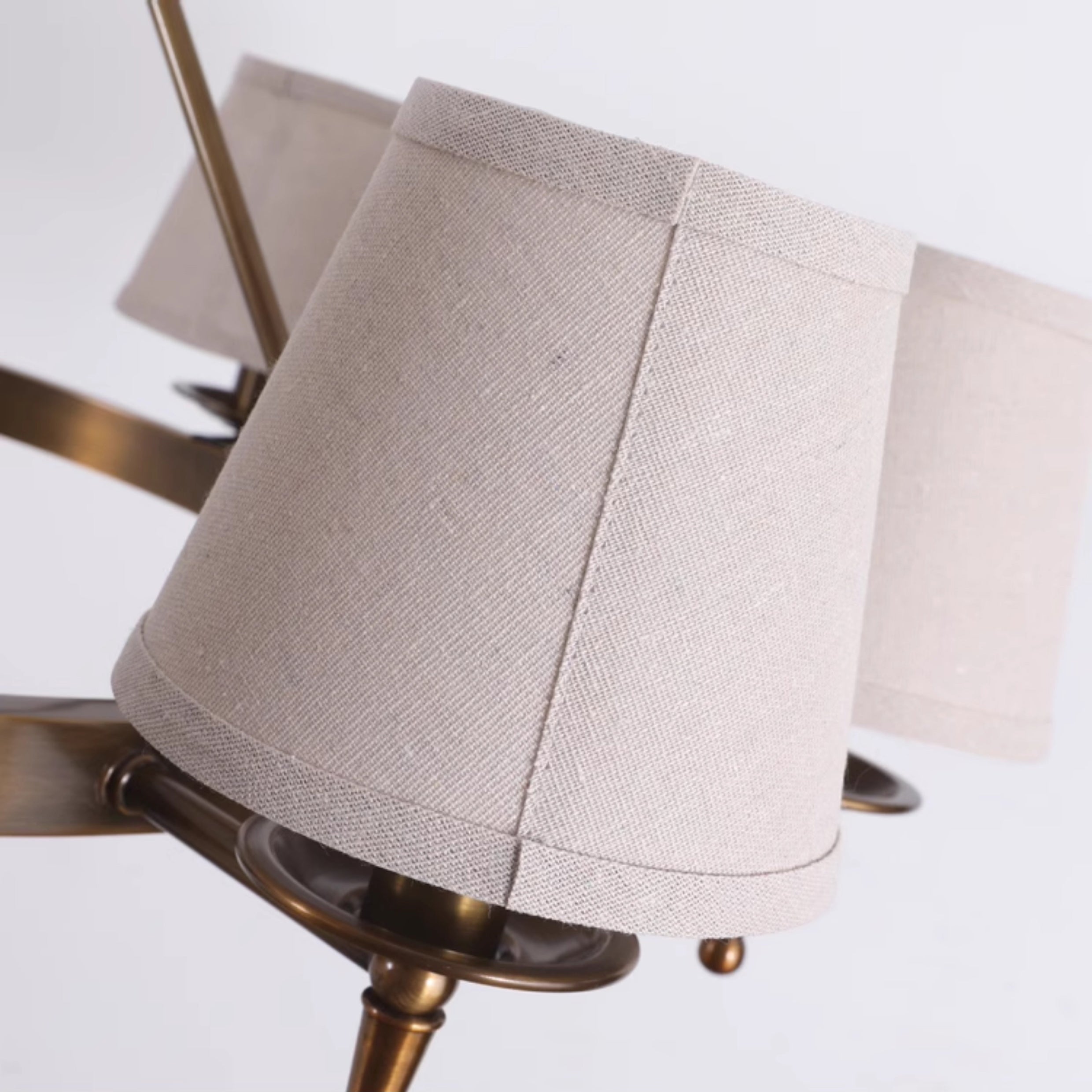 Erveliel Vintage Luxury Brass Fabric Chandelier