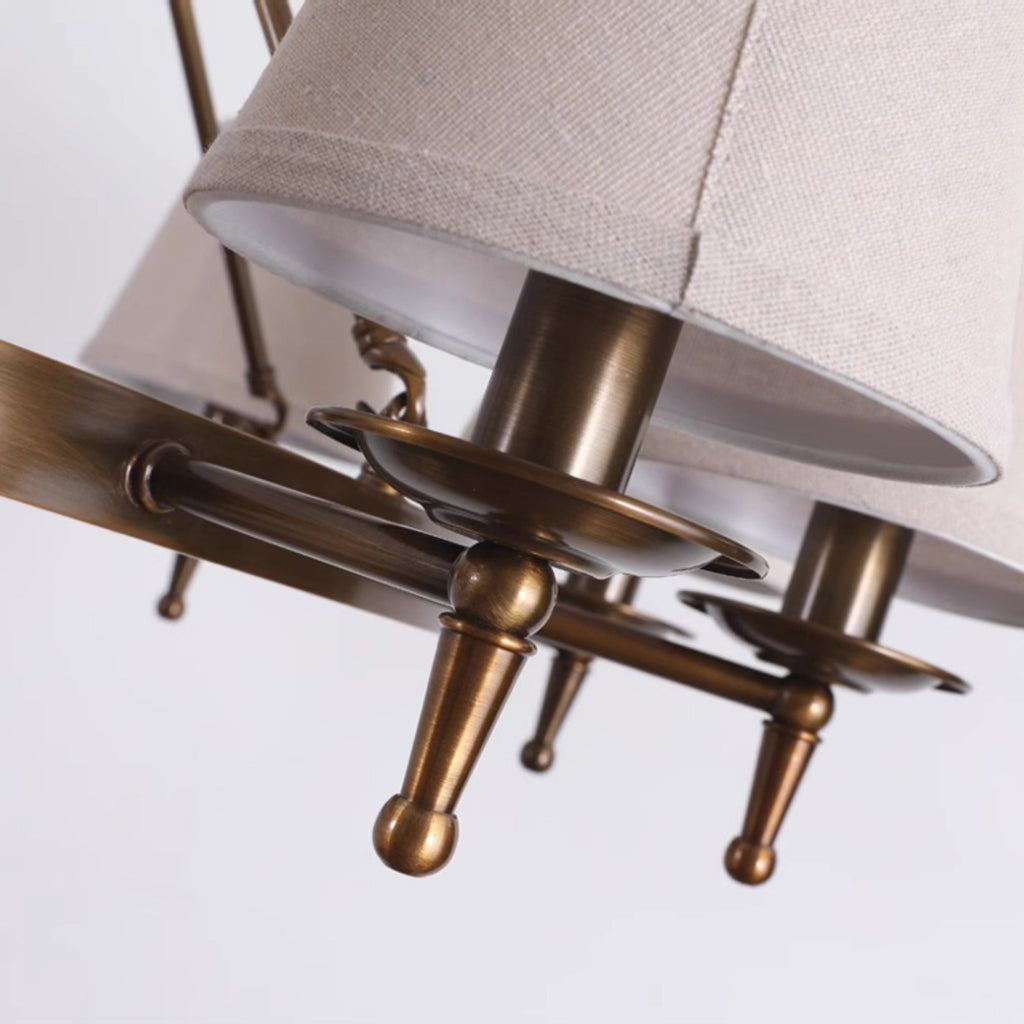 Erveliel Vintage Luxury Brass Fabric Chandelier
