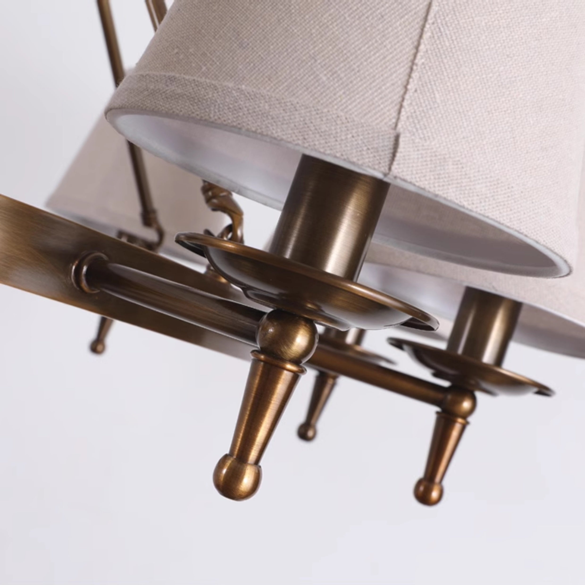 Erveliel Vintage Luxury Brass Fabric Chandelier