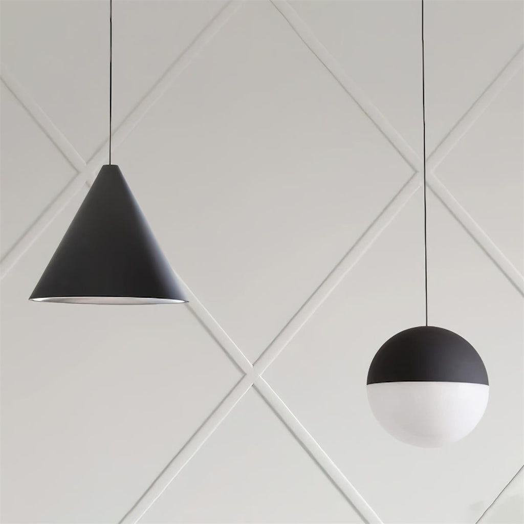 Pendant Lamp Black Cone Shade for Modern Industrial