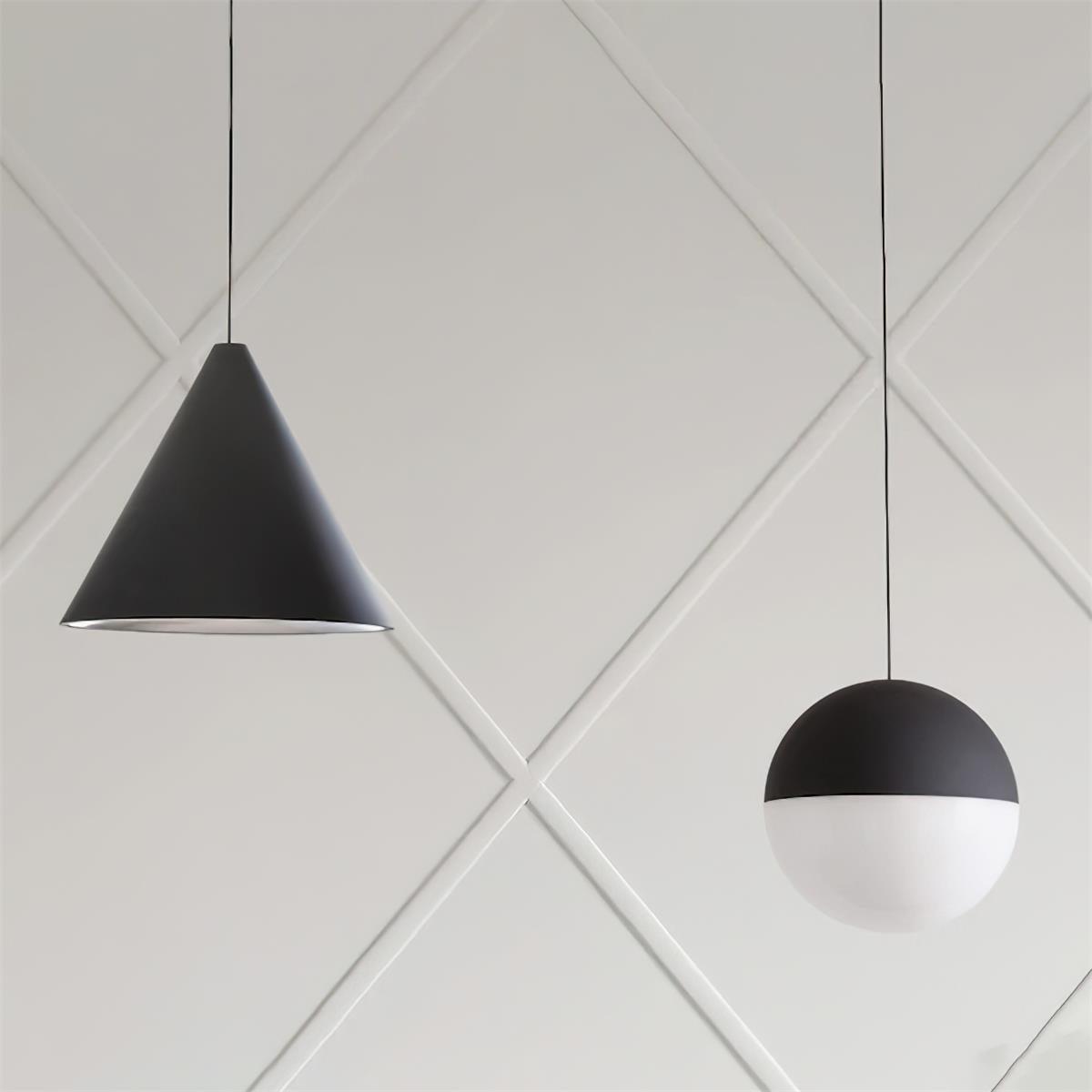 Pendant Lamp Black Cone Shade for Modern Industrial