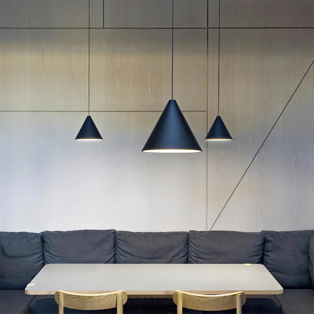 Pendant Lamp Black Cone Shade for Modern Industrial