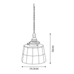Pendant Lamp Stained Glass Shade Vintage Pattern Brass Retro