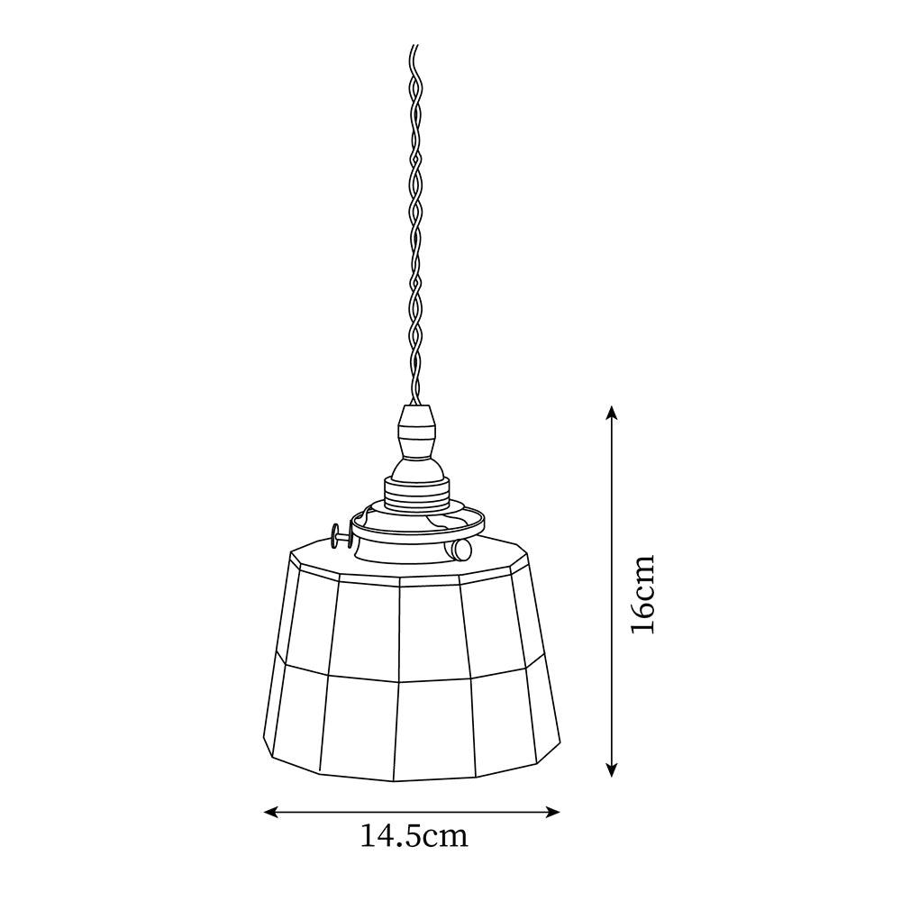 Pendant Lamp Stained Glass Shade Vintage Pattern Brass Retro