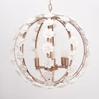 Kelly Pendant Lamp Floral Globe Rustic