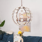 Kelly Pendant Lamp Floral Globe Rustic