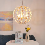 Kelly Pendant Lamp Floral Globe Rustic