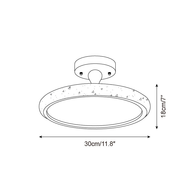 Dovai Travertine Semi Flush Ceiling Light