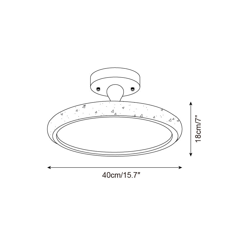 Dovai Travertine Semi Flush Ceiling Light
