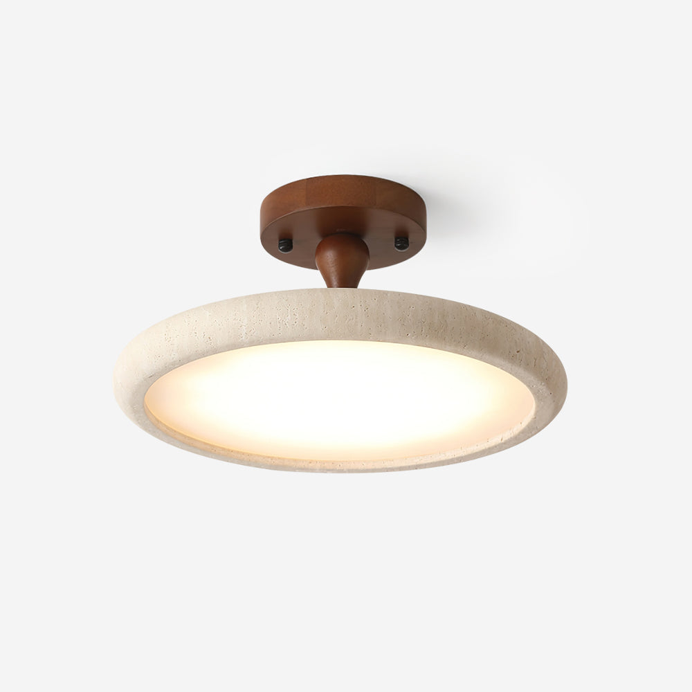 Dovai Travertine Semi Flush Ceiling Light