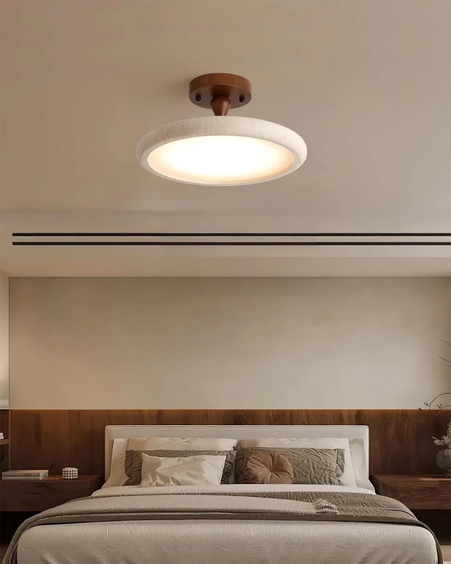 Dovai Travertine Semi Flush Ceiling Light
