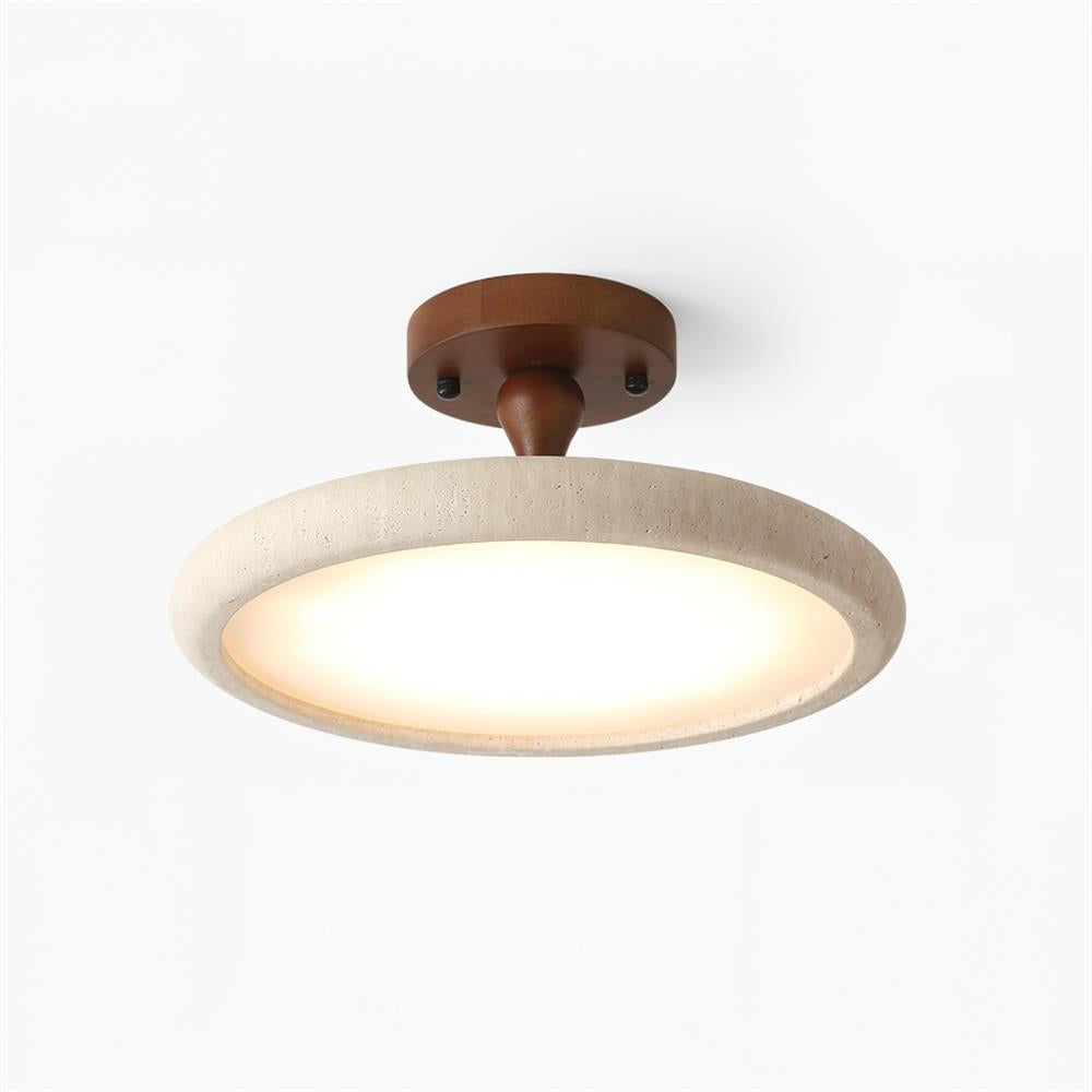 Dovai Travertine Semi Flush Ceiling Light