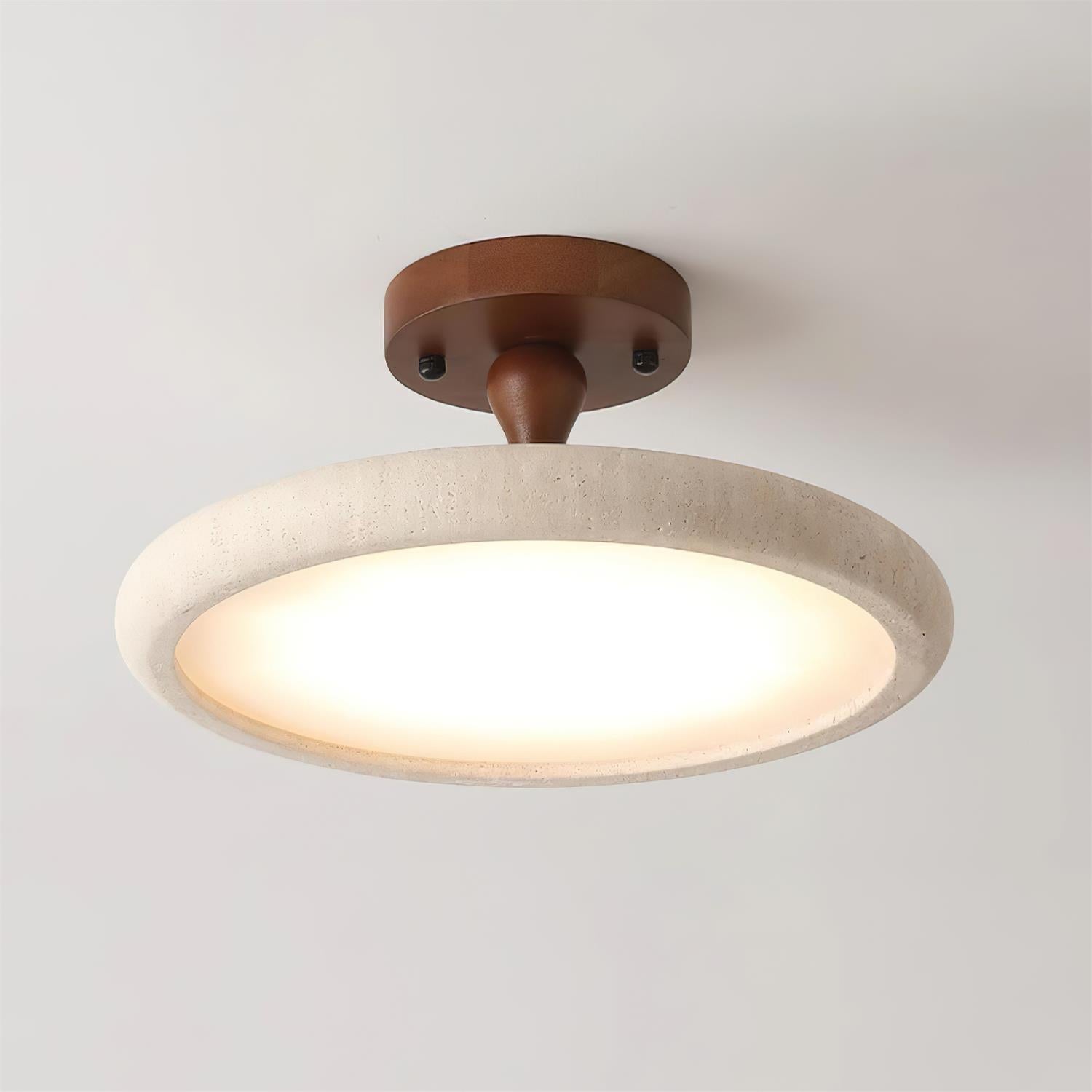 Dovai Travertine Semi Flush Ceiling Light