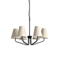 Aurdoreth Vintage Industrial Brass Fabric Chandelier