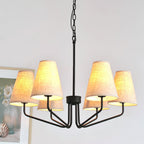 Aurdoreth Vintage Industrial Brass Fabric Chandelier