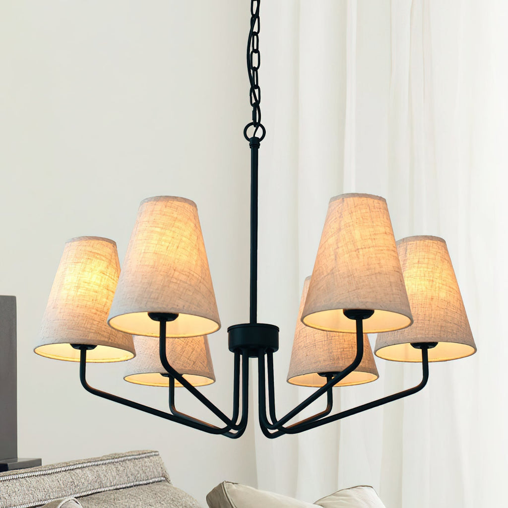Aurdoreth Vintage Industrial Brass Fabric Chandelier