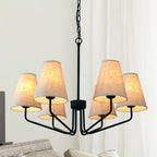 Aurdoreth Vintage Industrial Brass Fabric Chandelier