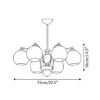 Chandelier Glass Shades Frame Wood Accents Mid-Century Calm
