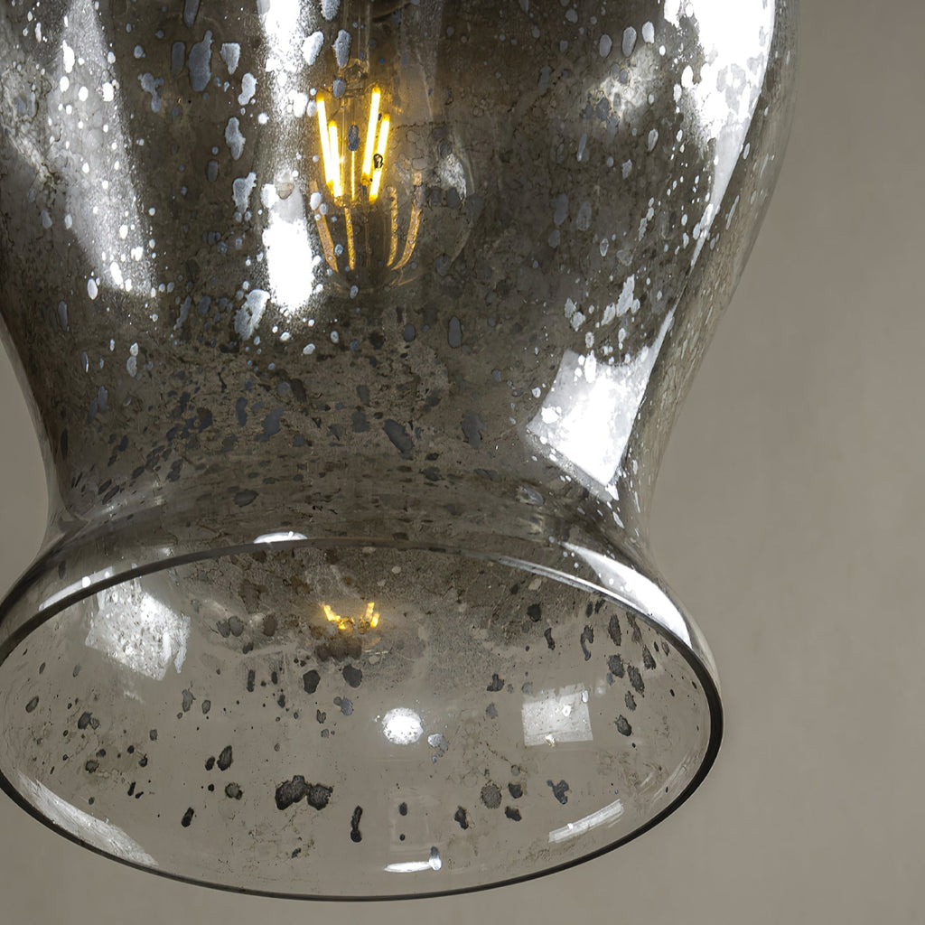 Ilvenel Vintage Industrial Wooden Glass Pendant Lamp