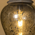 Ilvenel Vintage Industrial Wooden Glass Pendant Lamp