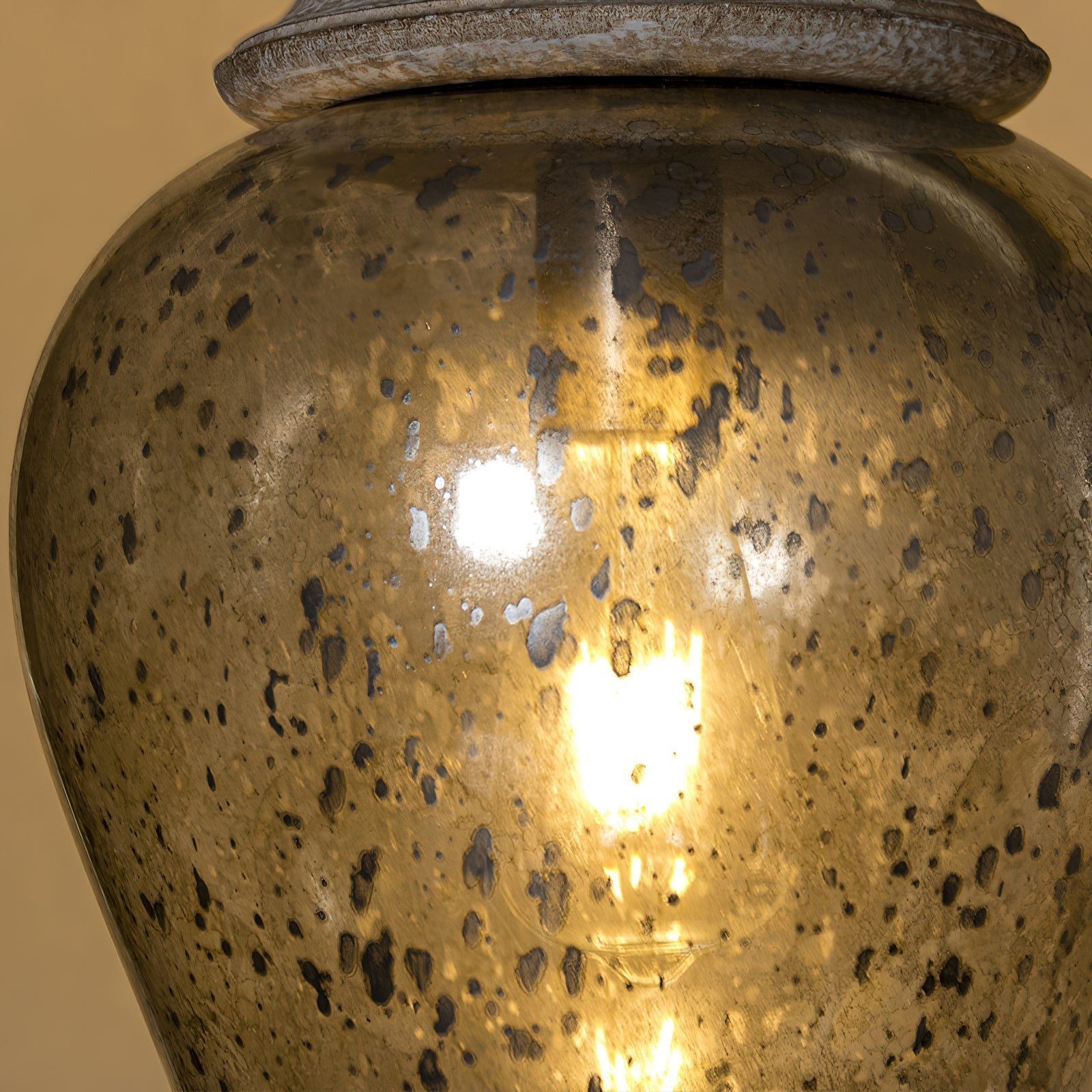 Ilvenel Vintage Industrial Wooden Glass Pendant Lamp